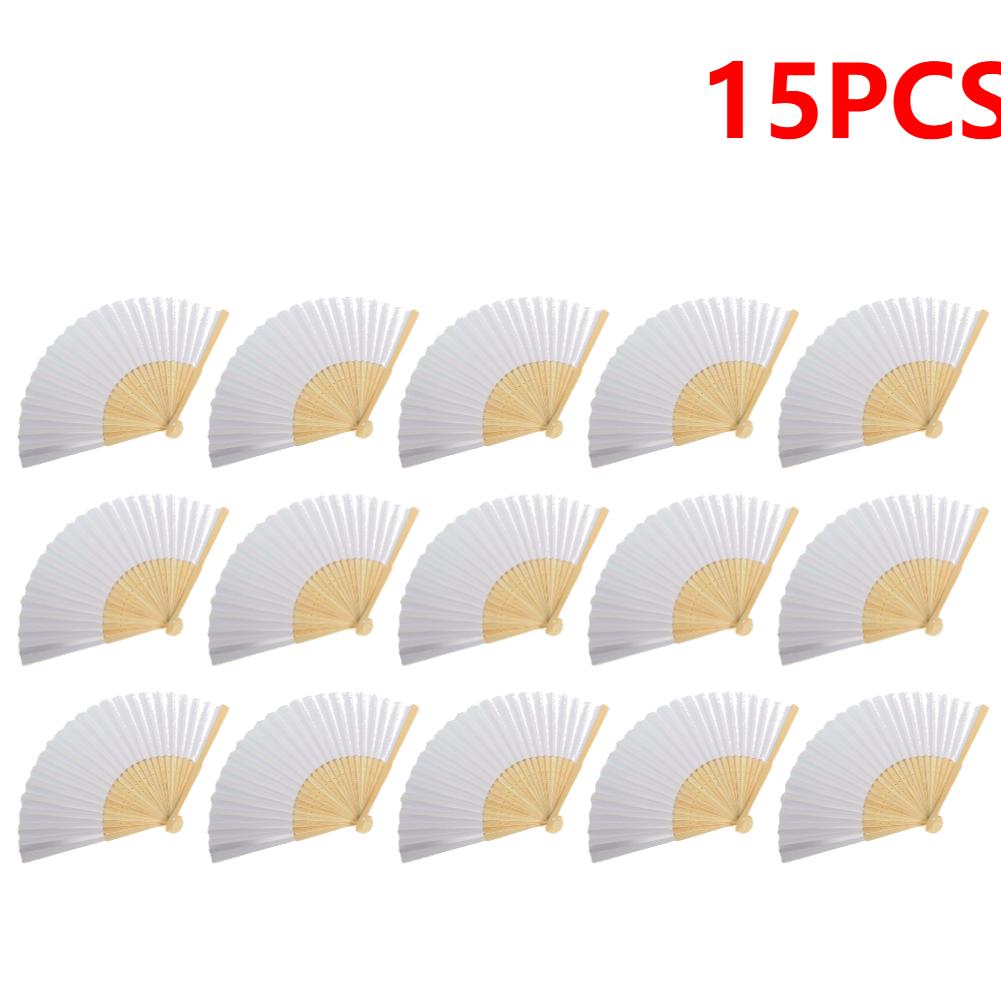 50/1pcs DIY Paper Bamboo Folding FanAdults Kid Hand Fans Calligraphy Painting Practice Blank White Fan for Wedding Room Decor
