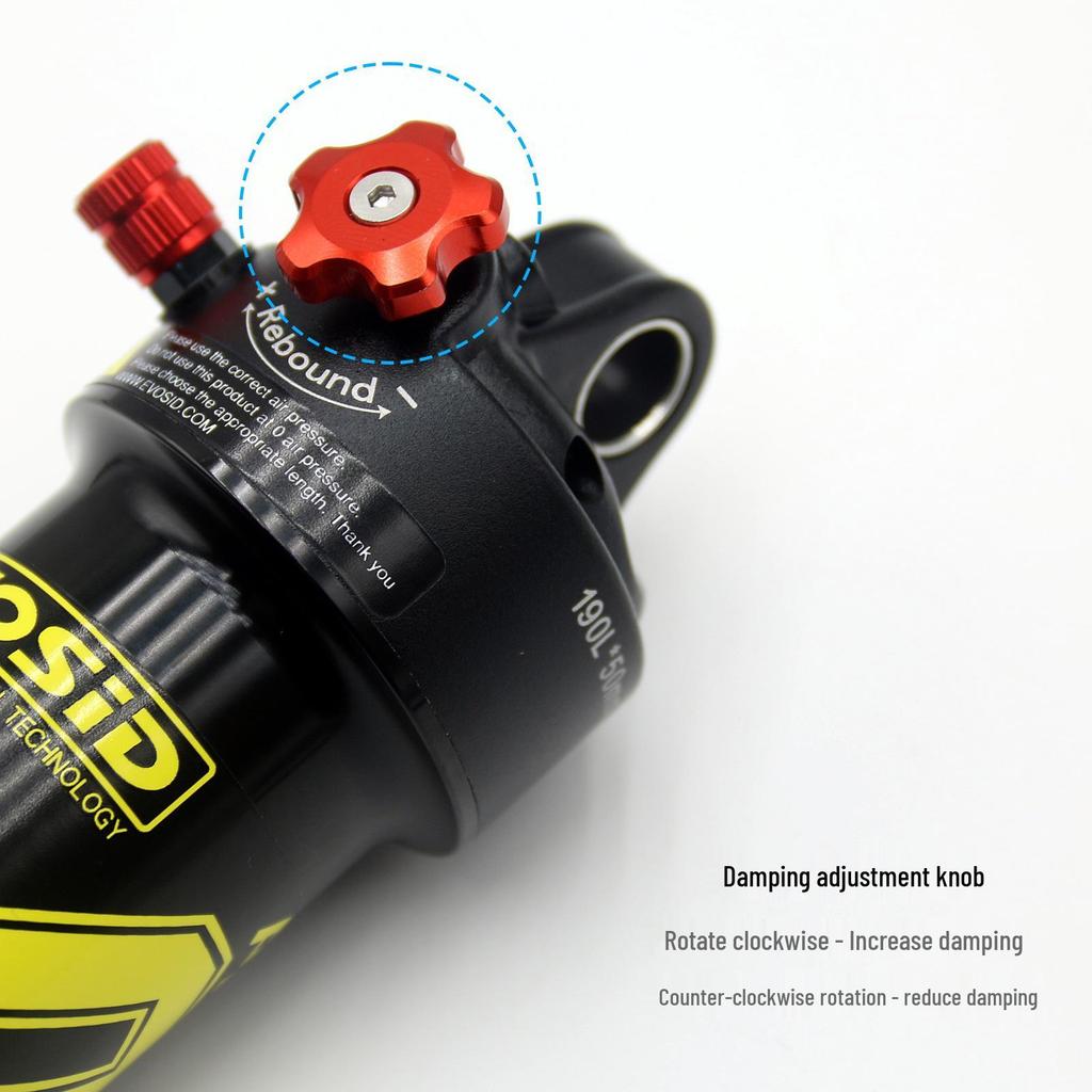 EVOSID Air Pressure Rear Shock Absorber for Mountain Bikes, Damping Suspension, 165/190/210MM