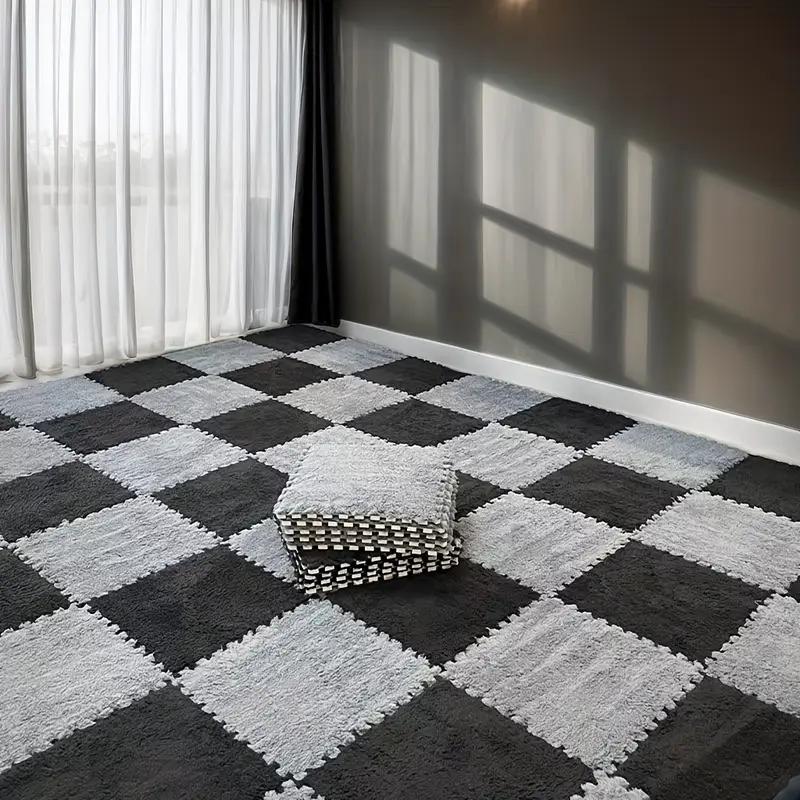 

Плюшевые пенные самоблокирующиеся плитки для коврика для йоги, толстые нескользящие амортизирующие пазл-маты для пола для упражнений, для домашнего спортзала, пилатеса, фитнеса, татами 16Pieces