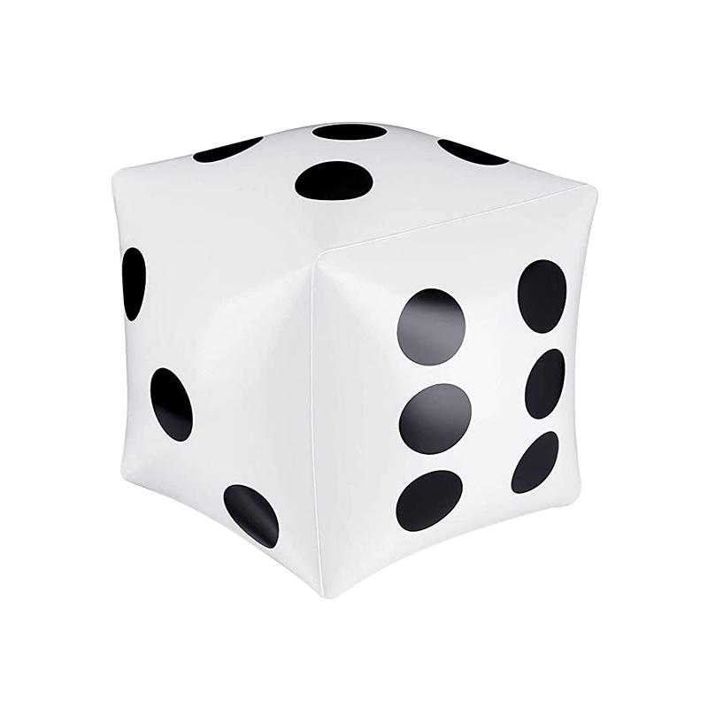 13.7 Inch Jumbo Inflatable Dice By Novelty White And Black Giant Dice For Indoor And Outdoor Broad Game