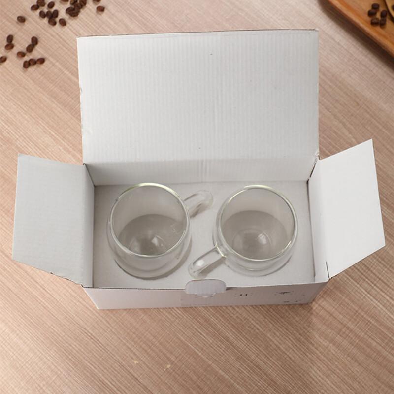 Shangqi Heat-Resistant Double Wall Glass Coffee Cups with Handle
