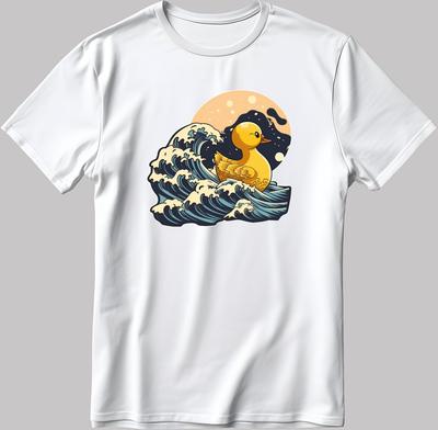 The Great Wave Off Kanagawa Short Sleeve White-Black Men's / Women L332