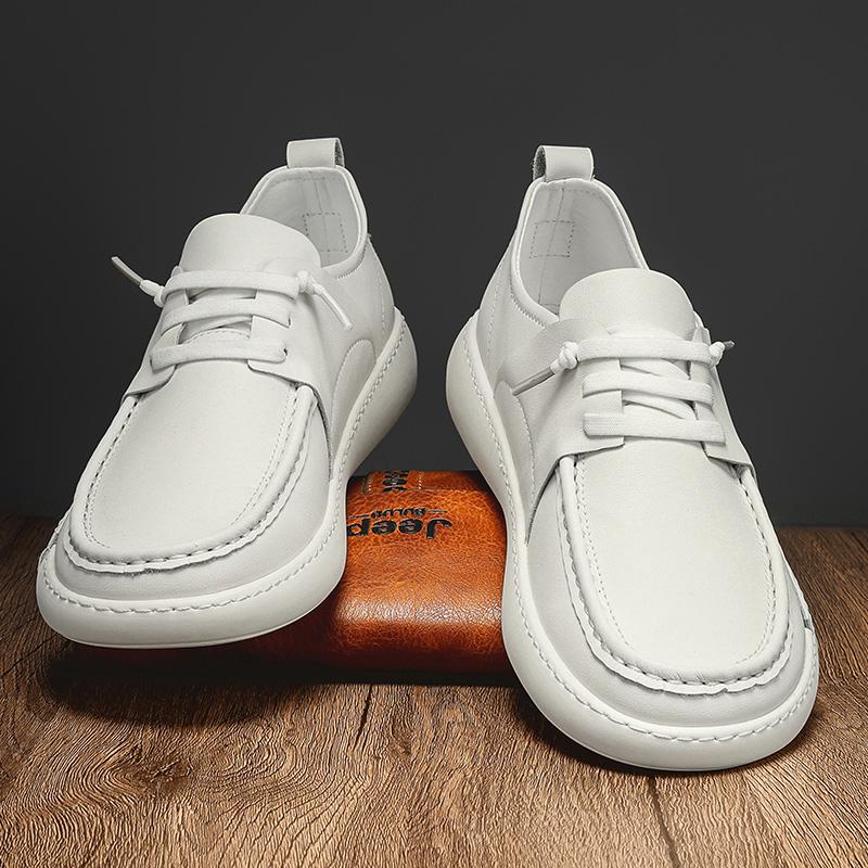 Fashion Italian Luxury Brand Men Casual Leather Flat Designer Shoes Spring/Autumn Genuine Leather Hiking Sneakers Breathable Oxford Shoe