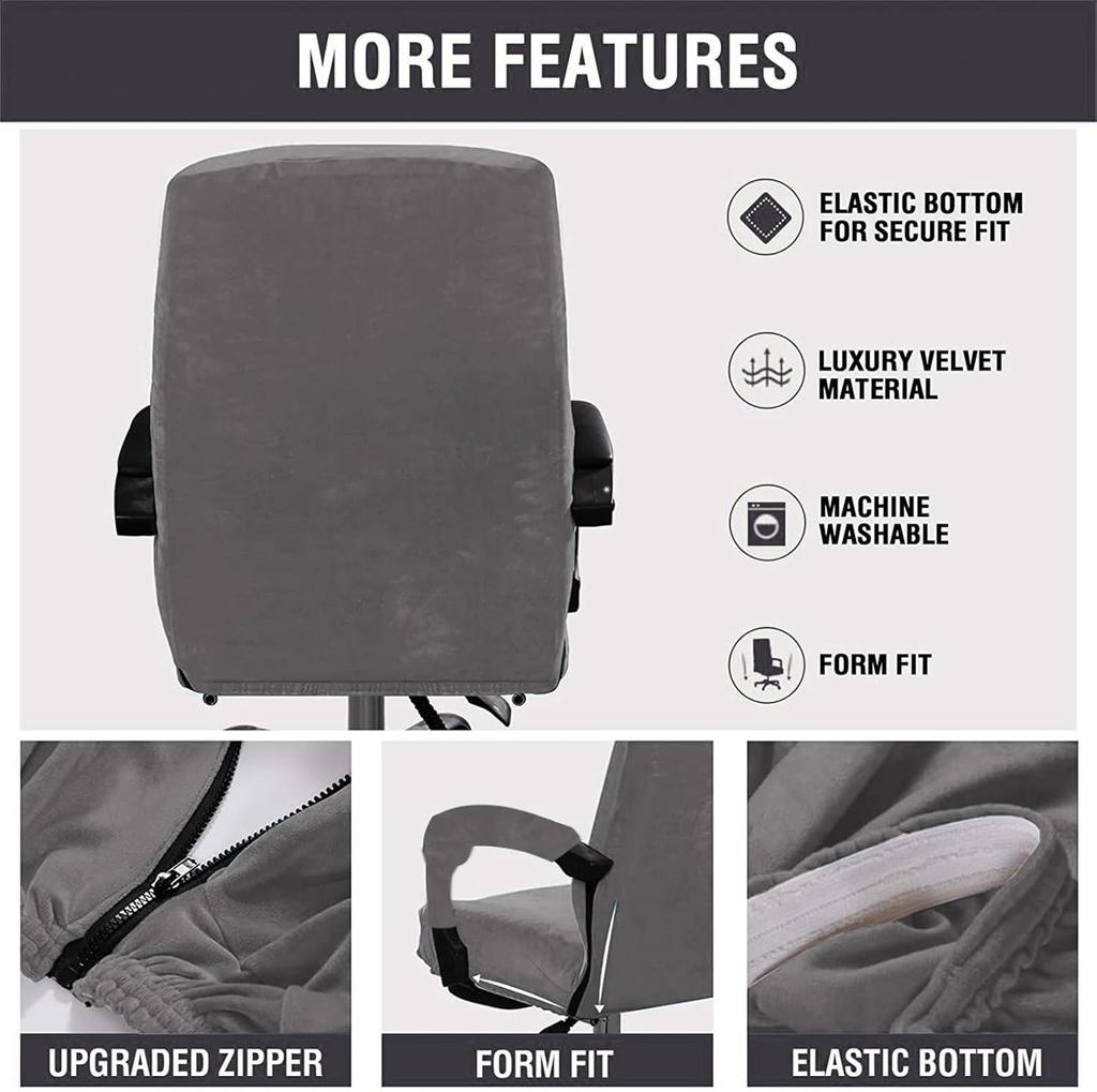 Office Computer Chair Cover, Elastic Armchair Protector, High-quality Dust-proof Armrest, Velvet Gaming Chair Cover, Detachable
