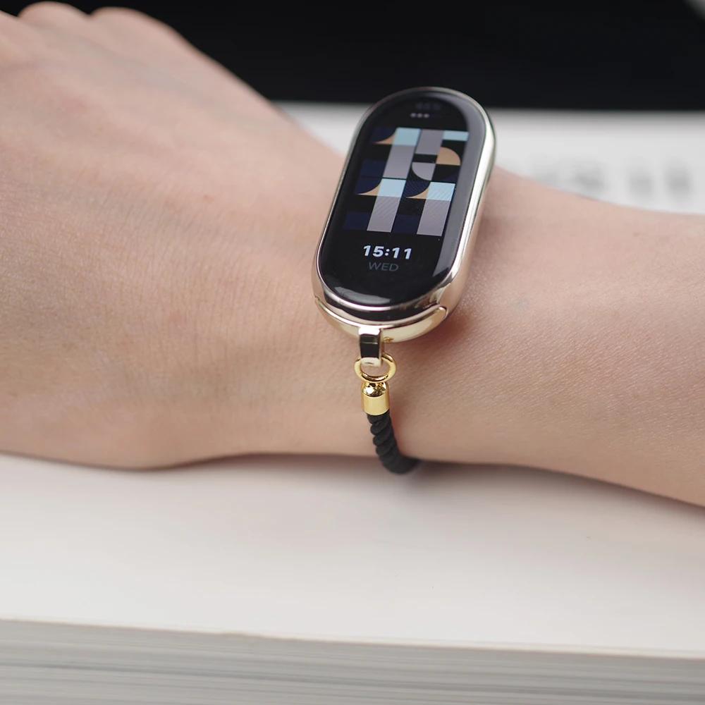 Mi Band 8 7 6 5 4 3 Strap For Mi Band 9 New Design Bracelet for xiaomi Smart Band 8 NFC Wristband Twist Rope Mi 8 Accessories