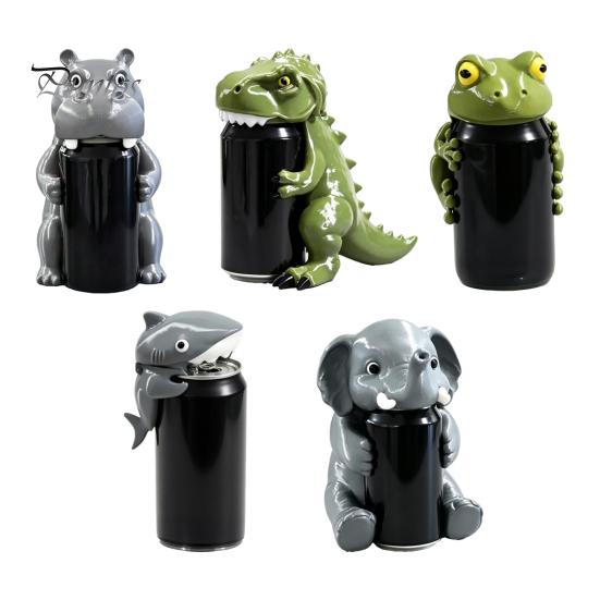 Atmosphere Desk Ornament Dinosaur Can Cover, Cute Animal Soda Holder for 375ml Cans, Novelty Picnic Gadget Plastic Drink Stand Desk, Fun Party