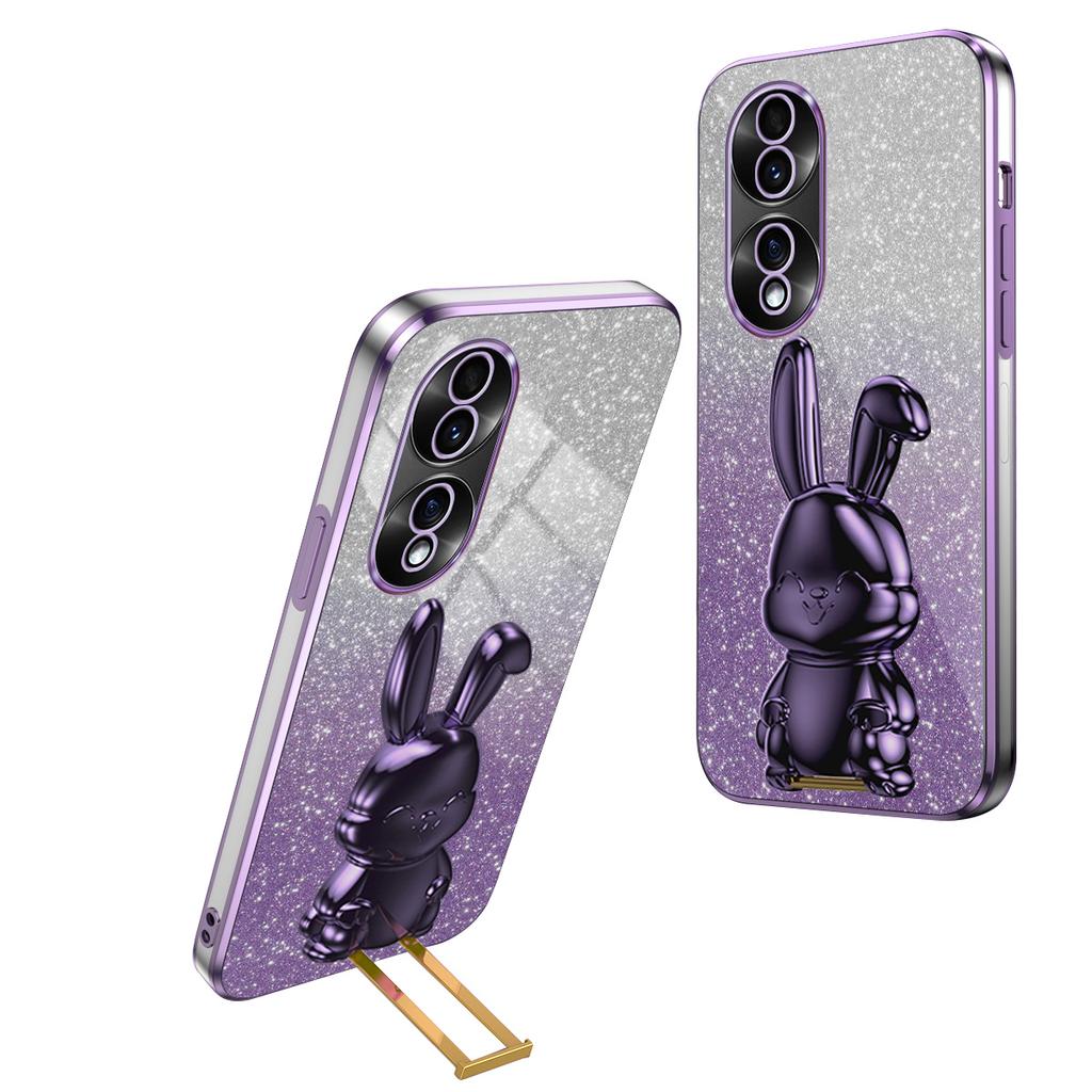 For Honor 70 5G Cell Phone Case Cartoon Rabbit PC+TPU Back Cover with Kickstand