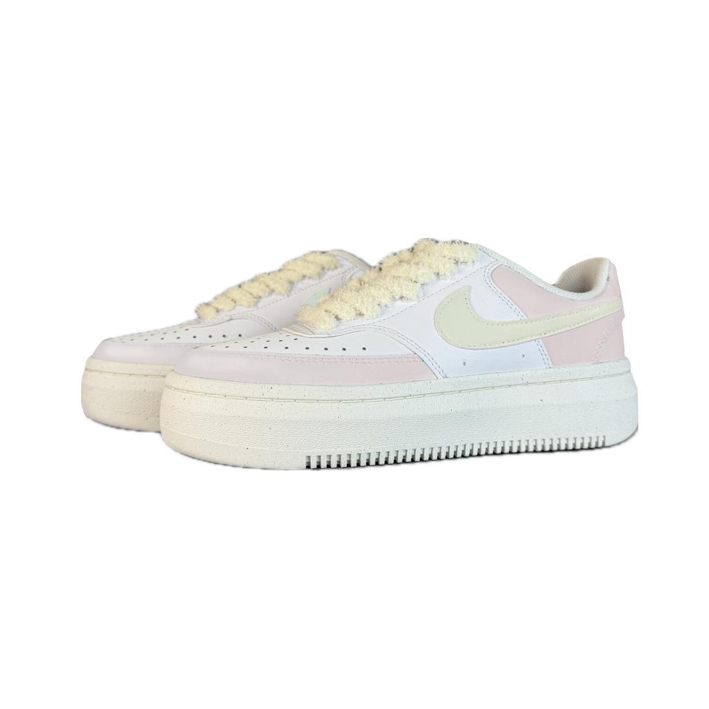 Nike Court Vision Alta Low top Skateboard Shoes Women's Yellow Pink DZ5394-103(Team502-)