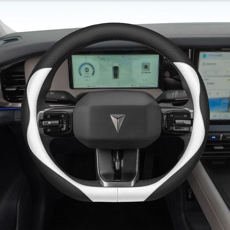 Changan Deep Blue G318 Steering Wheel Cover - Genuine Nappa Leather, Anti-Slip, No-Sew, All-Season Design