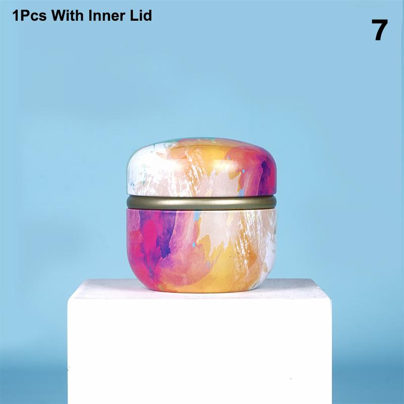Tea Caddy Tea Box Containers Candle Cans Coffee Candy Snacks Sealed Iron Jars Floral Pattern Small Portable Storage Boxes