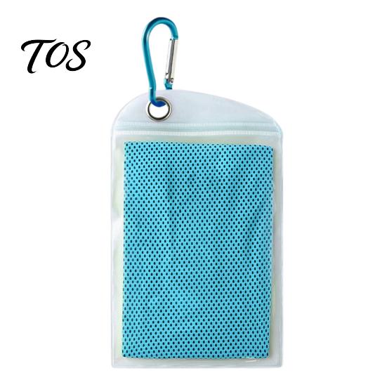 Breathable Polyester Cooling Cloth 100x30cm Unisex Towel, Portable Wrap with Carabiner, Sweat Absorbing Towel for Running Instant Chill Sports Workout