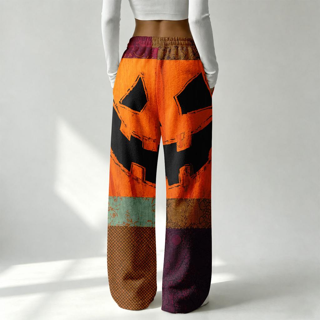 Women's Straight Leg Flannel Pajama Pants for Halloween Comfortable Wear