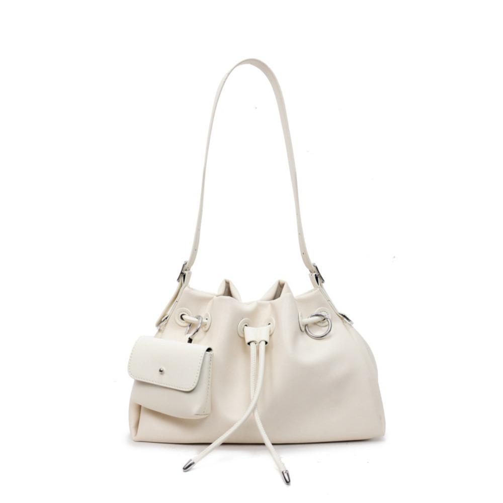 

Сумка-мешок на кулиске, сумка-ведро, цилиндрическая сумка через плечо, милая женская сумка на плечо из искусственной кожи бежевый