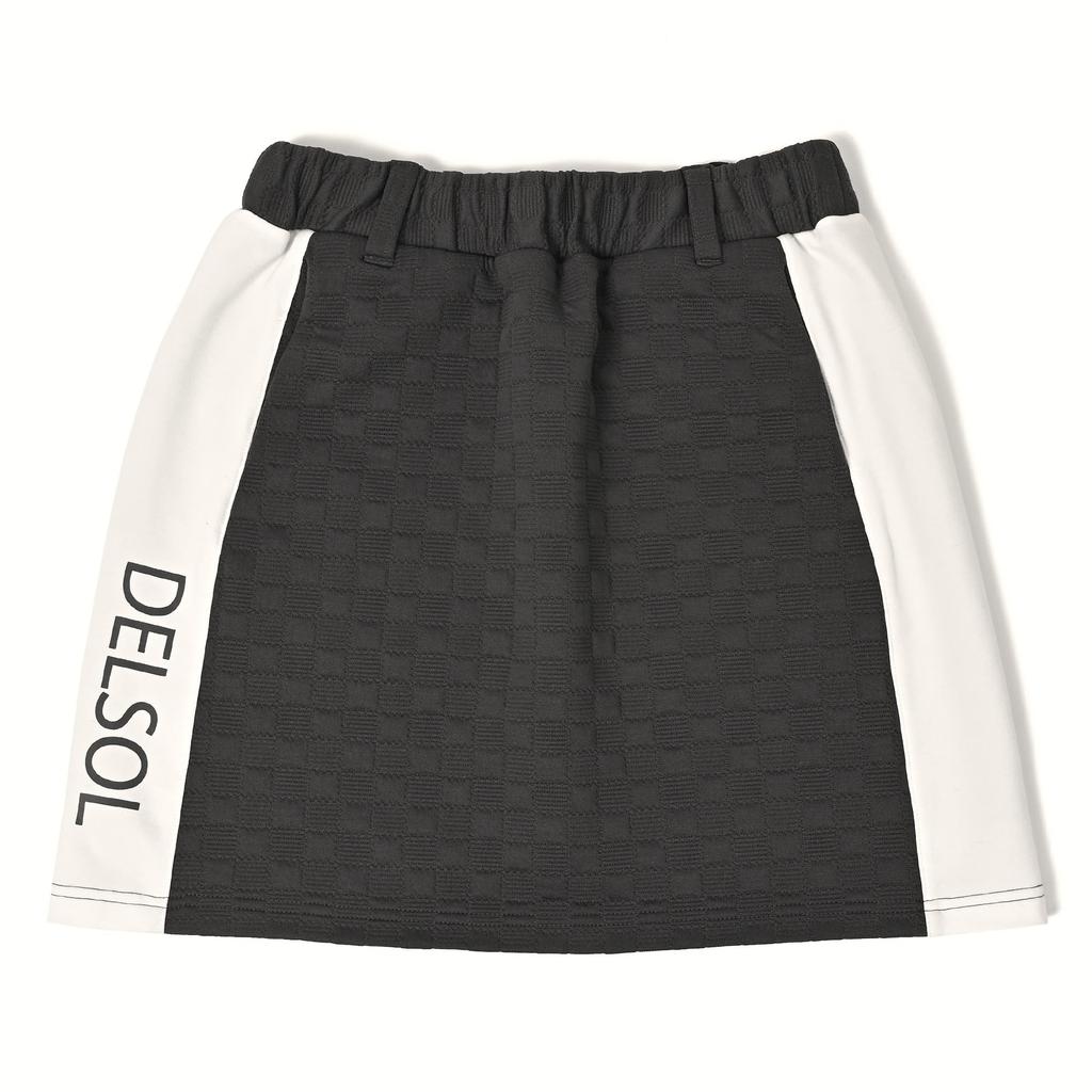 Delsol 7905 Ripple Long Sleeve Set 2025 Golf Elastic Ripple Plus Skirt and 4L Half-Zip (GRY) Fall/Winter Women's Wear, Waist, Pattern, Half-Zip,