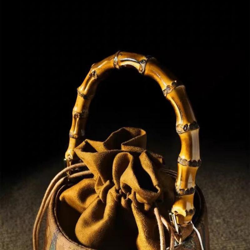 Nuova Borsa Secchiello in Bambù Stile Cinese, Stile Cinese Retrò Su Abbinata a Cheongsam, Borsa da Donna Portatile, a Spalla Singola, a Tracolla