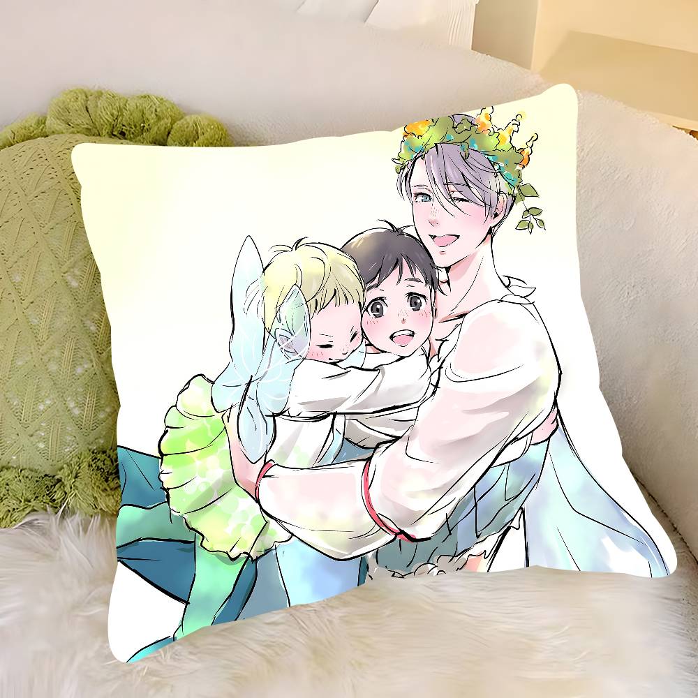 Anime Y-Yuri On Ice Pillow Case Removable Washable Cushion Cover – All-Season Soft Linen