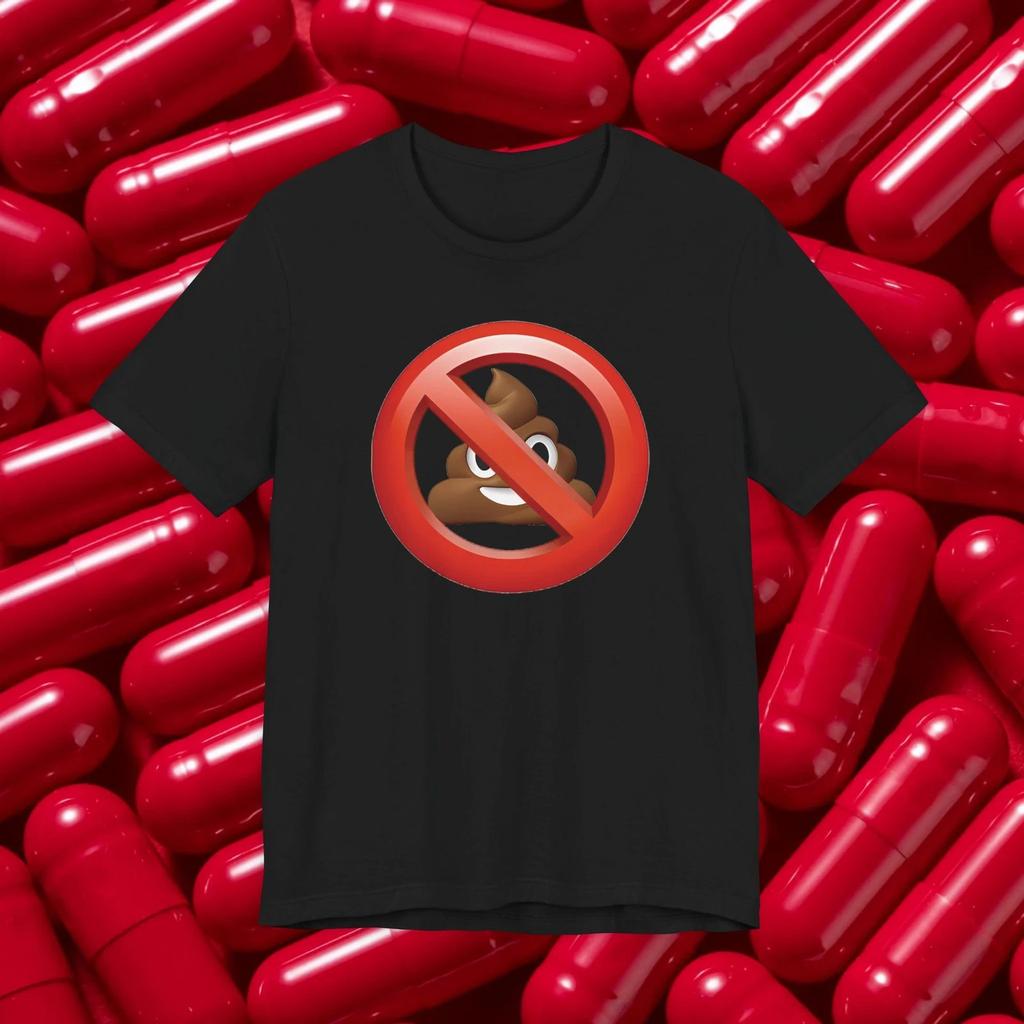 No Poop Emoji T-shirt | Anti Poop Symbol Tee