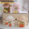 Sheep Plush Keychain With Tulip Flower Design For Gift And Bag Decoration