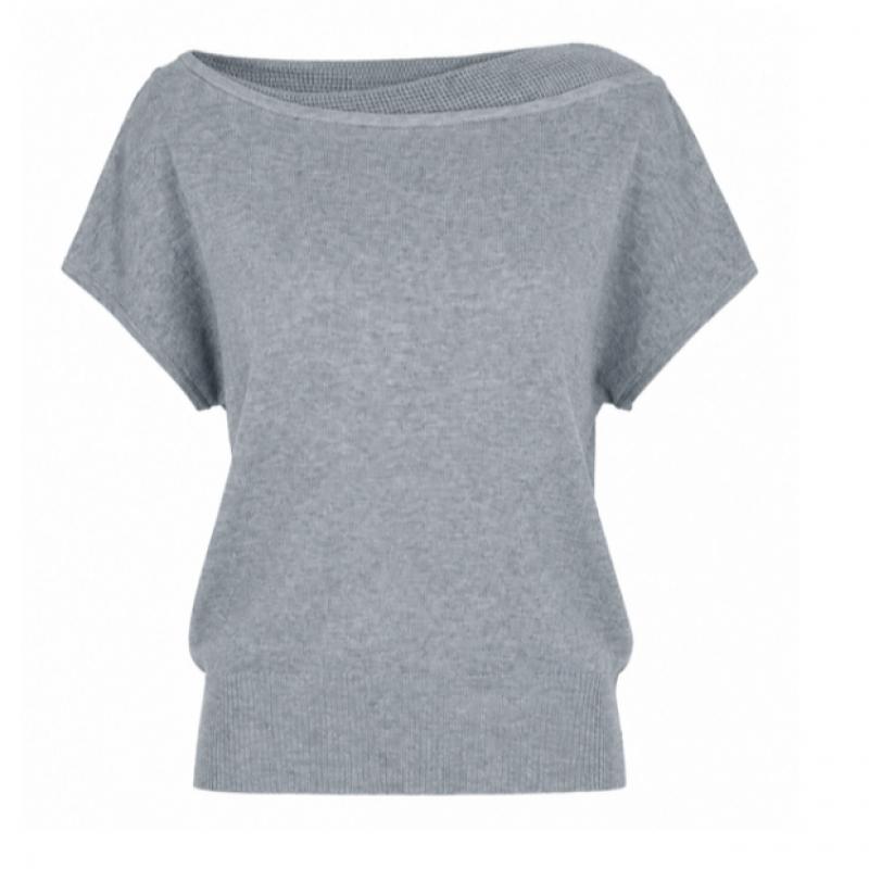 Shop Ladies Asym Soft Rib Cap Sleeve Midseason Knit Tee Brown Siu Wkn260077