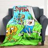 1pc Adventure Time Flannel Throw Blanket - HD Printed Lightweight Soft Warm All-Season Blanket for Sofa, Bed, Travel, Camping 183