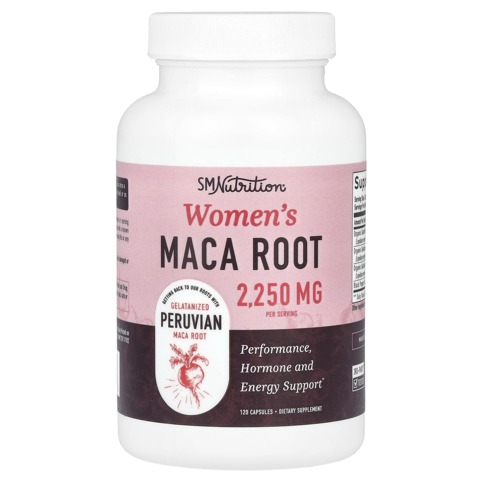 

SMNutrition, Maca Root for Women, 2,250 mg, 120 Capsules (750 mg per capsule)