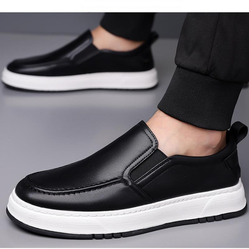 Fashion Spring Autumn Platform Leather Sneakers for Men Designer Soft-soled Men's Board Shoes Fashion Light Sports Zapatos Hombre