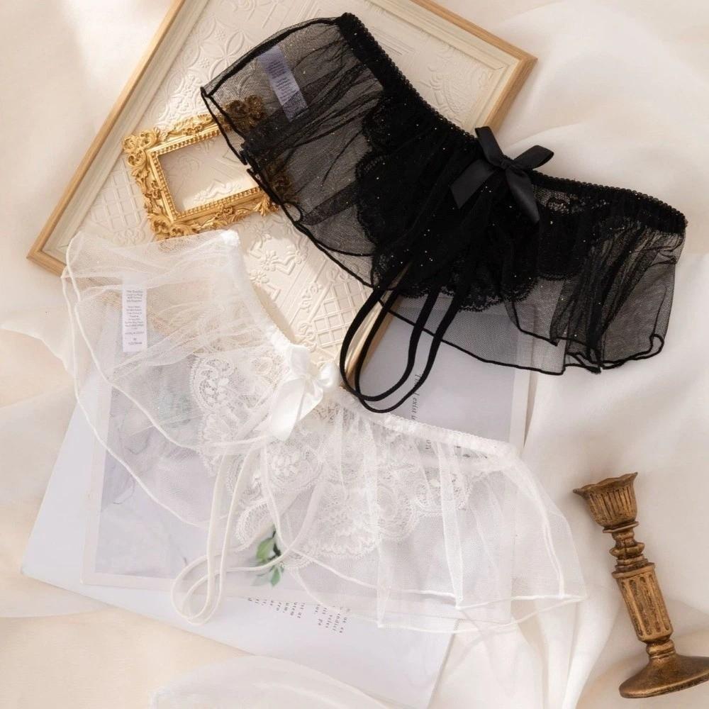 Offener Schritt Netz Spitzen Höschen Niedrige Taille T-Rücken Slips Spitze Netz Damen Tanga Damen