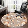 1pc Dogs with happy expressions Round carpet, Perfect for Decorating Chairs, Living Rooms, Or Bedrooms, for Living Room.123