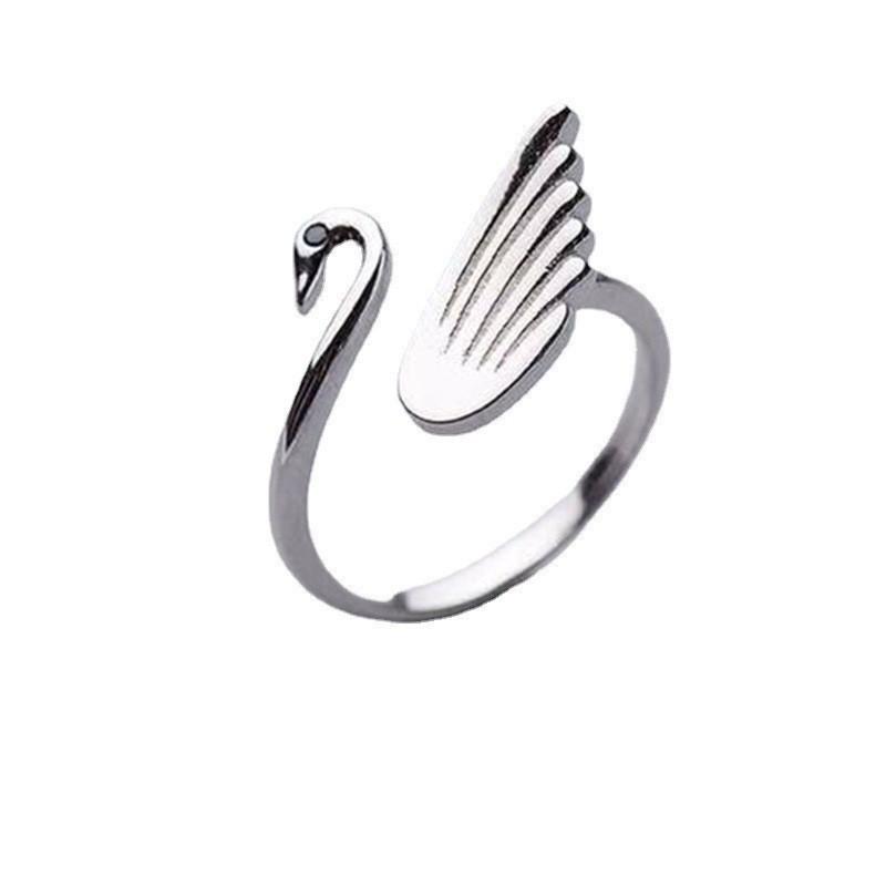 Anello Gatto Geometrico Europeo & Americano, Design Aperto Regolabile, Ornamento Animale Lavorato a Maglia per Dita.