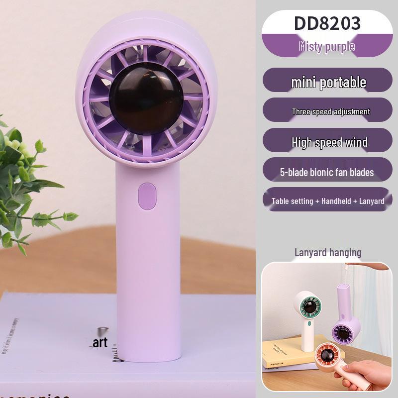 

Portable USB-Charged Turbo Mini Fan: High-Speed Handheld & Desktop Use Box Packaging + USB Charging Cable