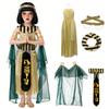 Costume da Faraone Egiziano per Bambini di Halloween, Abito da Performance Teatrale Opera Dea, Set Deluxe Costume da Re Regina Antico Egitto per Giochi di Ruolo