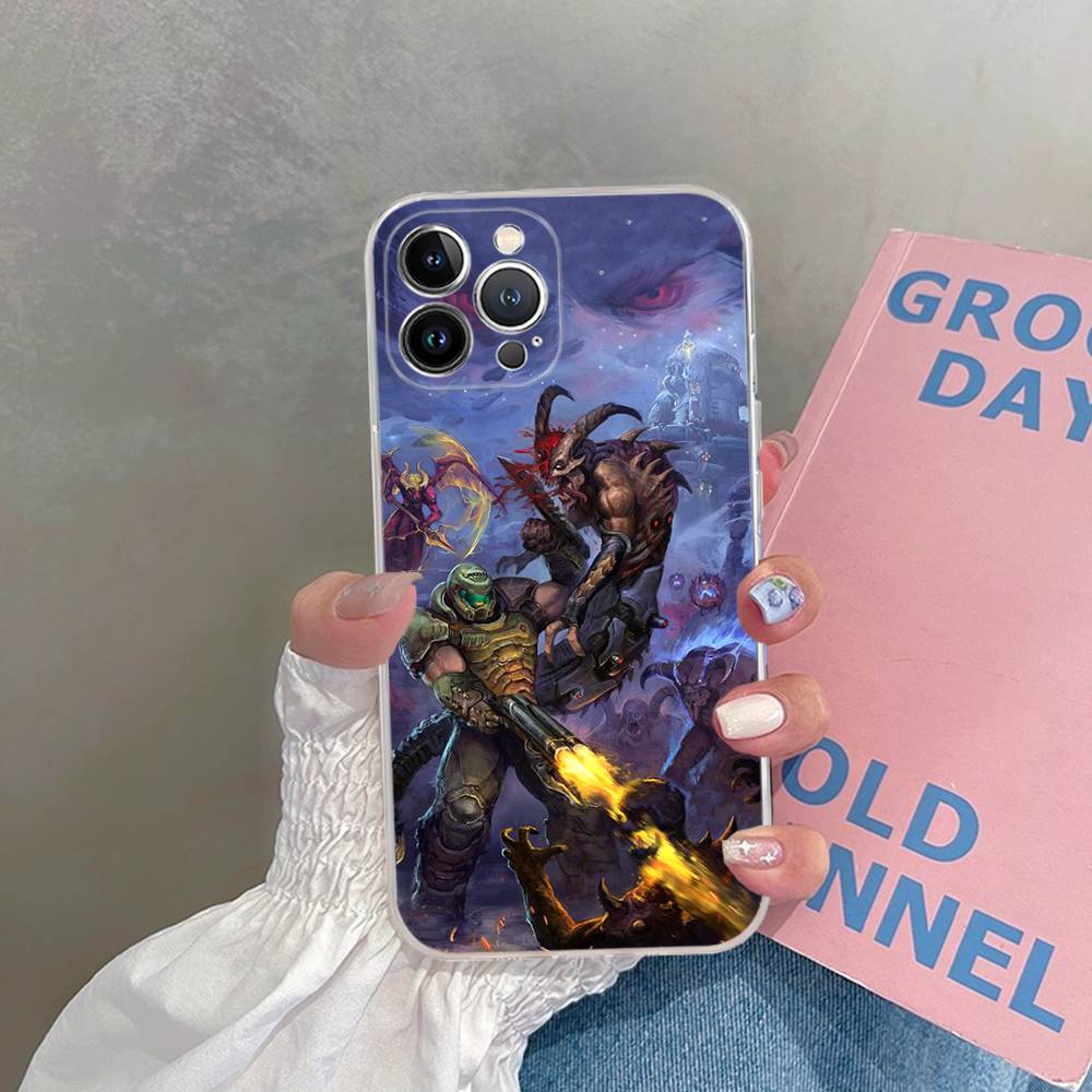 Cool Game H-DOOM Eternal-S Phone Case For iPhone 17 16 15 14 13 11 12 Pro Max 16 Plus Transparent