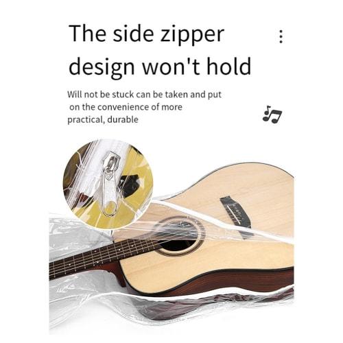 Roisin 1 Piece Guitar Dust Cover Transparent Translucent Dustproof Waterproof Acoustic Electric Guitar Cover Protective Storage Bag