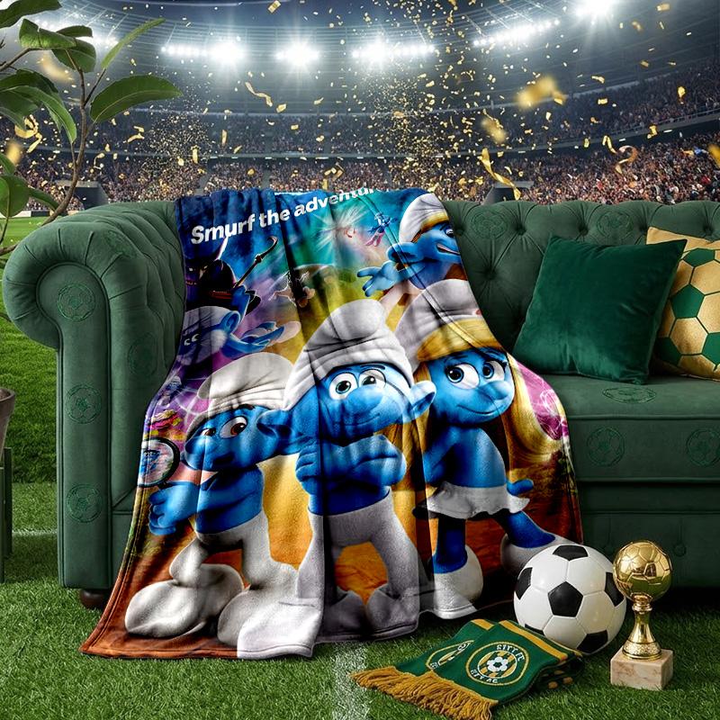 Smurfette's Adventure Throws Blanket Flannel Blankets Plush for Couch Bed Gifts for Men Women Travel picnic blanket Christmas fan gifts