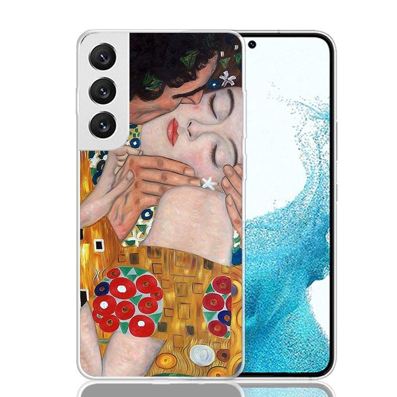 Kiss by Gustav Klimt Desig Phone Case For Samsung Galaxy S25 Edge S24 S23 S22 S21 FE S20 Ultra S10 Plus + Art Customized Coque C