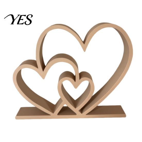 Delicate Texture Ornament Valentine s Day Gift, Interlocking Heart Statue, 3D Printed Desktop Figurine, Romantic Integrated Molding Decoration