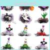 Halloween Themed Witch Hat Hair Clip Adorned With Spooky Ghost And Pumpkin Designs
