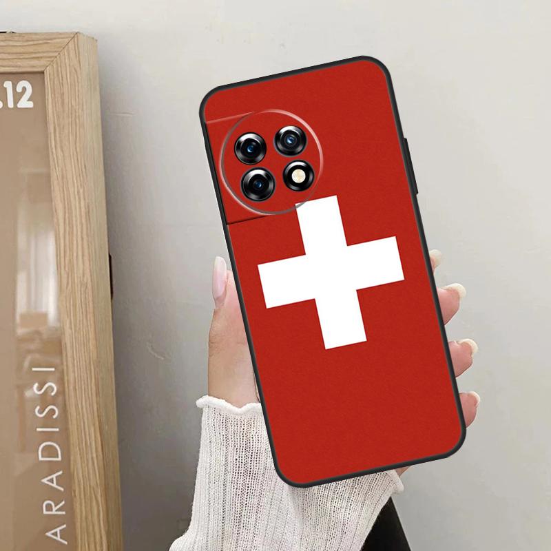 Switzerland Swiss Flag Case For OnePlus Nord 5 CE 4 3 2 Lite N20 N30 OnePlus 15 13 12 R 10T 13T 10R 8T 9 10 11 Cover