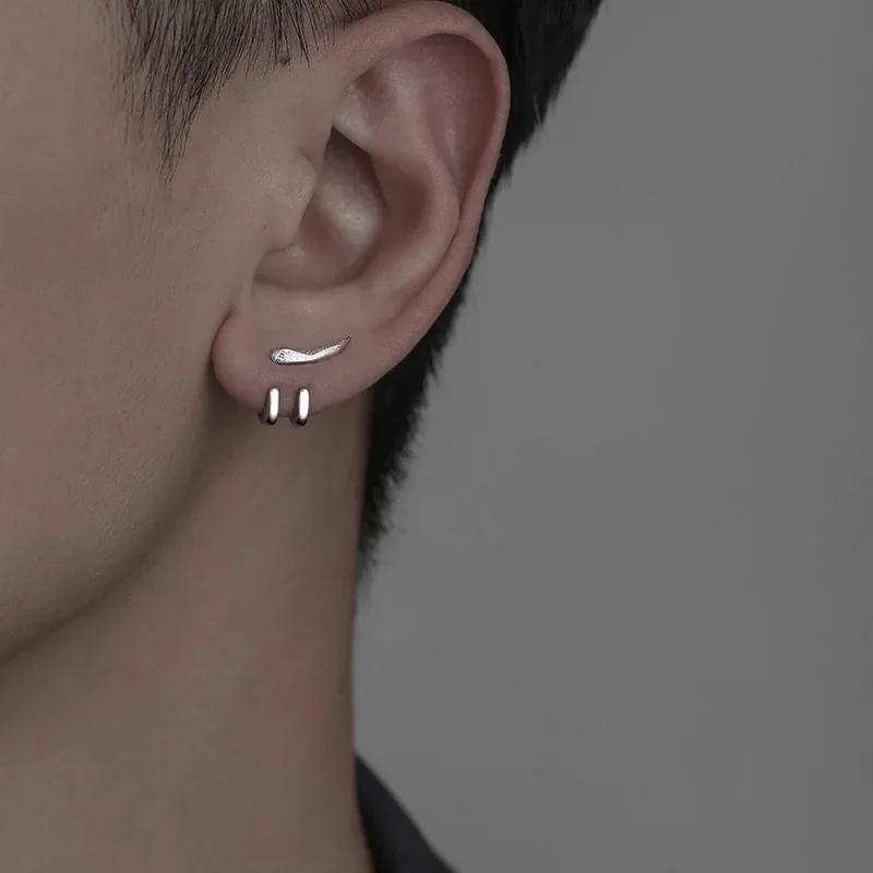 Vintage Punk Earrings for Men Detachable Dual Purpose Stud Prong Ear Jewelry Gothic Party Fashion Accessories Hombre Gift