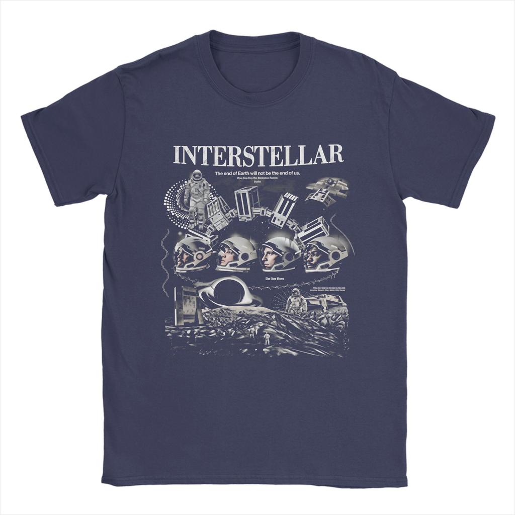 Interstellar Classic Movie T Shirts Unisex Cotton Vintage TShirts Round Neck  Tee Shirt Short Sleeve Clothing Plus Size