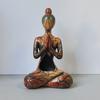 Estatueta de Meditação Yoga Mulheres Sentadas Abstratas Escultura de Estátua de Resina Decoração de Ornamento Zen para Interior Exterior Sala de Yoga