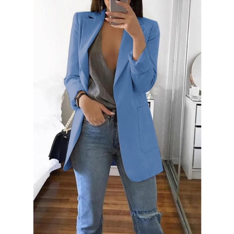 Fashion Casual Suit Polo Neck Slim Fit Cardigan Temperament Women's  Coat Spring and Autumn