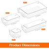 Lifewit Drawer Organizer Tray Set 16 Pieces Clear Plastic Storage Box for Makeup Accessories and Small Items