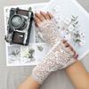 38Styles Hollow Lace Flower Fishnet Fingerless Gloves Elegant Sun Protection Women Mesh Dance Wedding Mitten Hand Decoration