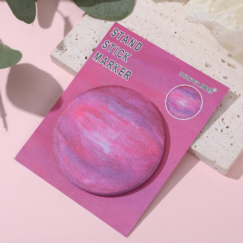 1 Piece Adhesive Cute Round Planet Notes Notepad Memo Pad Office School Supplies Stationery