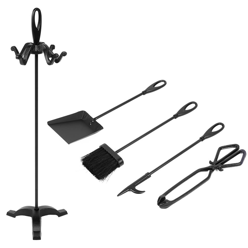 Haushalt Europäischer Stil Eisen Kaminwerkzeug Set Basis Bürste Schaufel Zange Zubehör Kit
