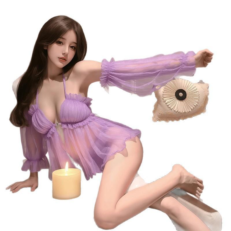 Lace Sexy Thin Perspective Sexy Underwear Abstinence Women's Bed Pajamas Couple Emotional Fun Pajamas Dress