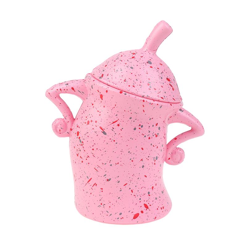 Канистра с характером симпатичная дерзкая канистра для хранения забавные керамические настольные украшения банка для хранения продуктов с герметичной крышкой розовый 1230₽