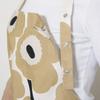 Marimekko Apron Pieni Unikko (Off-white x Beige x Dark Blue) 069907 185cm (83.5cm) [Parallel Import]