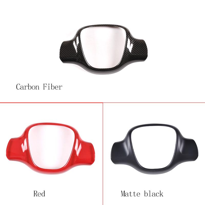 For Mercedes-Benz smart 451 Fortwo 2009-2015 ABS Carbon Fiber Car Steering Wheel Decorative Frame Cover Sticker Car Accessory